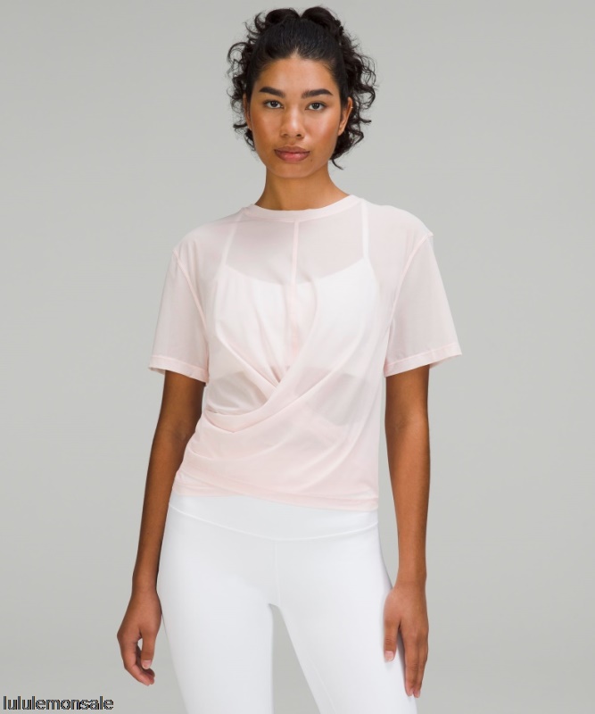 Lululemon Damen DELULU303 | Leichtes Wende-Yoga-T-Shirt Aus Mesh Strawberry Milkshake